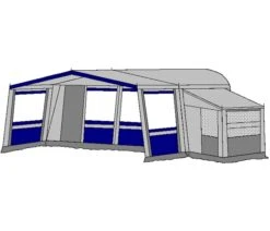 Te Velde Voortent De Vaart Lux 310 Cm. Blauw -Buiten Kamperen te velde voortenten met uitbouw en luifel de vaart lux blauw8